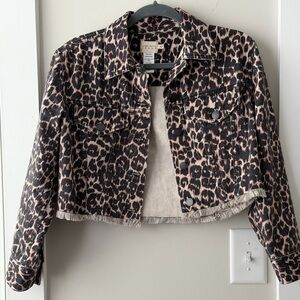 Alice + Olivia Leopard Print Denim Jacket